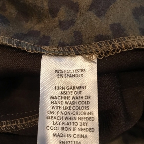 Wonderly Olive Leopard Pull On Faux Suede Ponte Pants - Picture 9 of 12